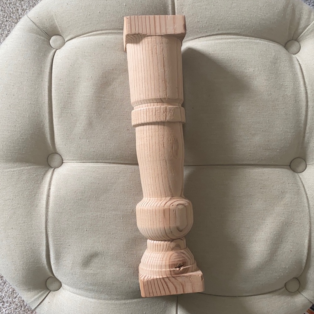 Turned wooden leg or accent piece unfinished